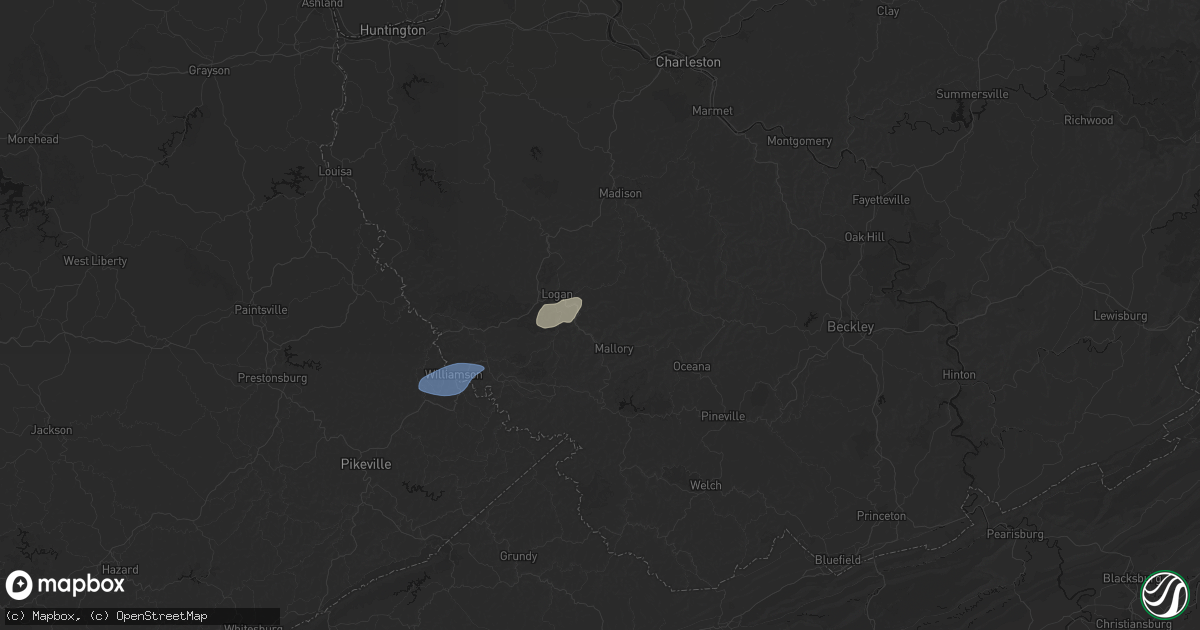 Hail map in Yolyn, WV on May 24, 2026