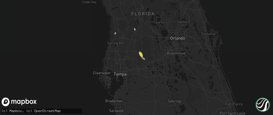 Hail map in Zephyrhills, FL on May 24, 2026