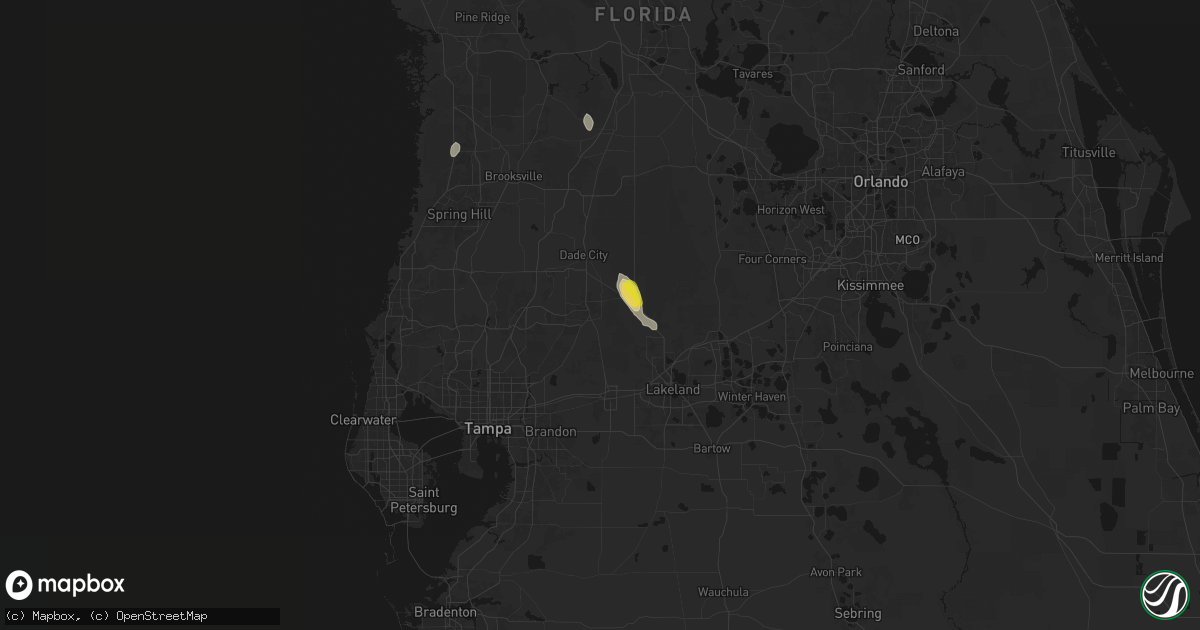 Hail map in Zephyrhills, FL on May 24, 2026