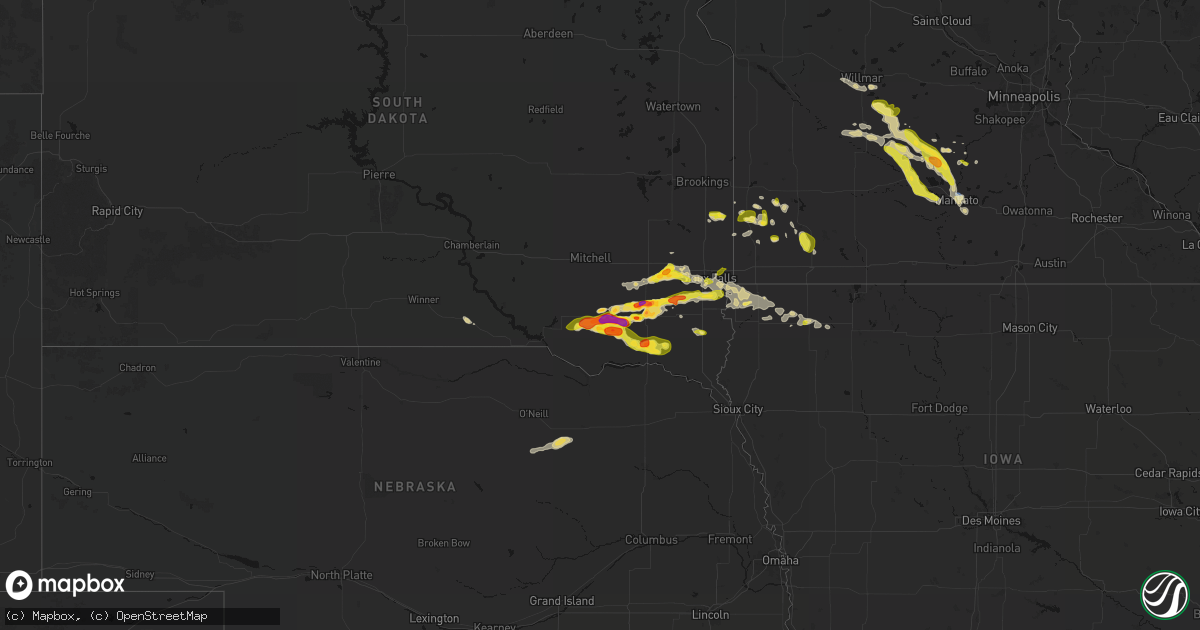 Hail map on May 24, 2026