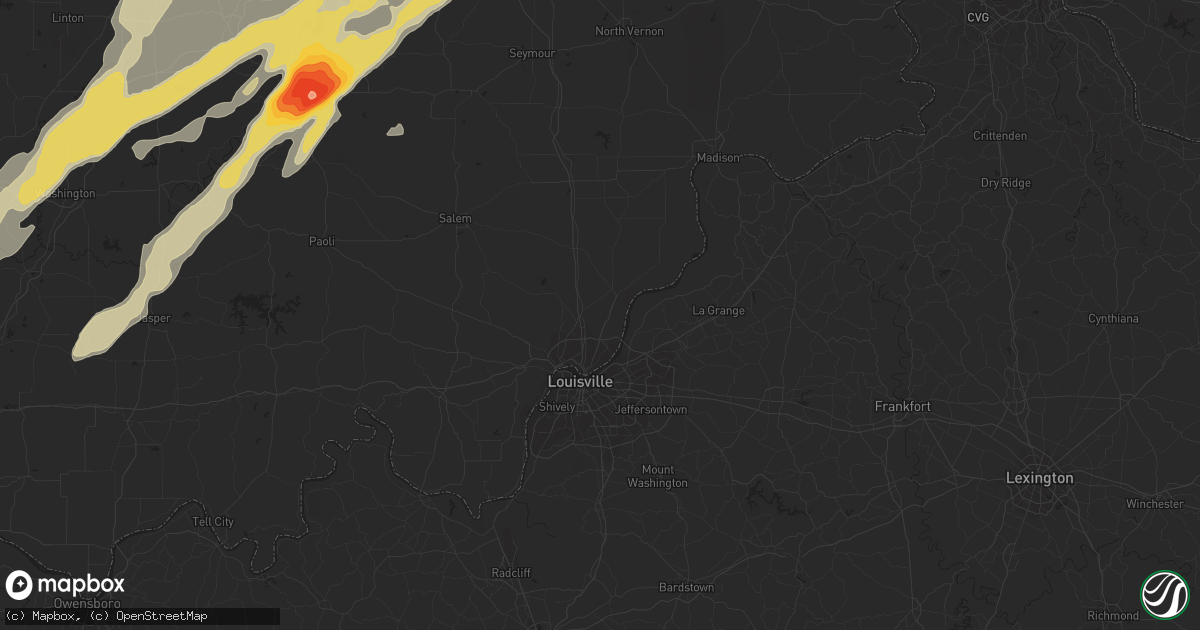 Hail map in Memphis, TN on May 25, 2011