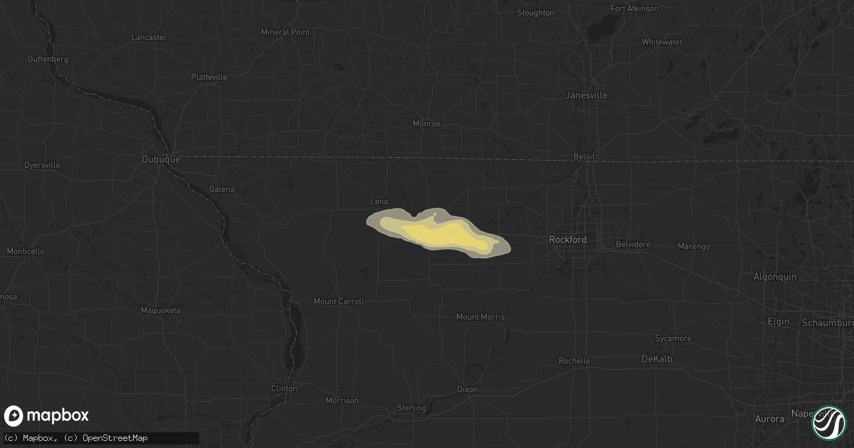 Hail map in Freeport, IL on May 25, 2012