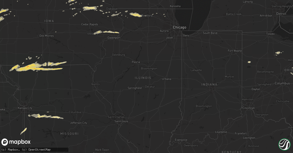 Hail map in Illinois on May 25, 2012