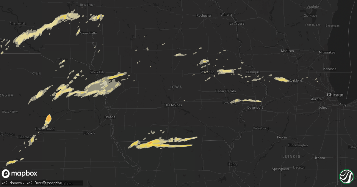 Hail map in Iowa on May 25, 2012