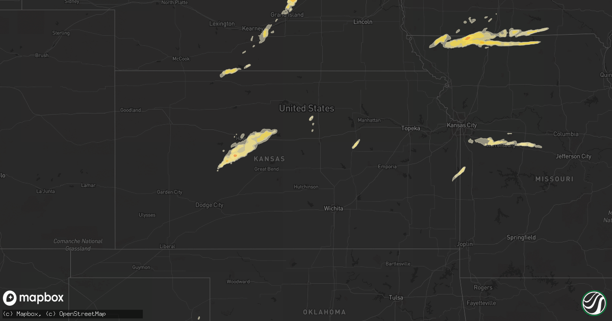 Hail map in Kansas on May 25, 2012