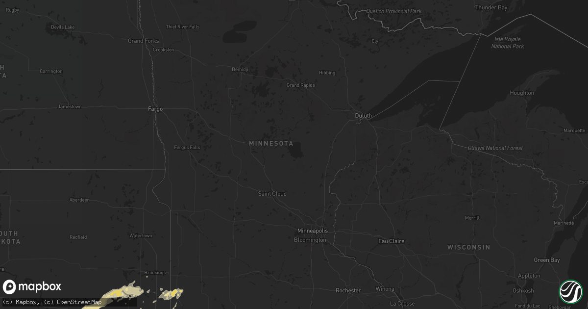 Hail map in Minnesota on May 25, 2012