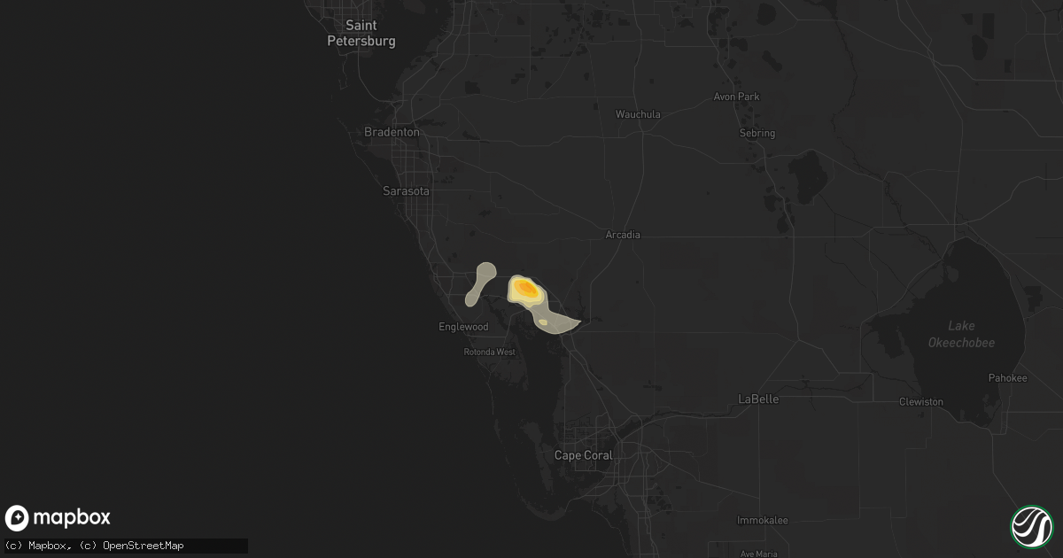 Hail map in North Port, FL on May 25, 2012