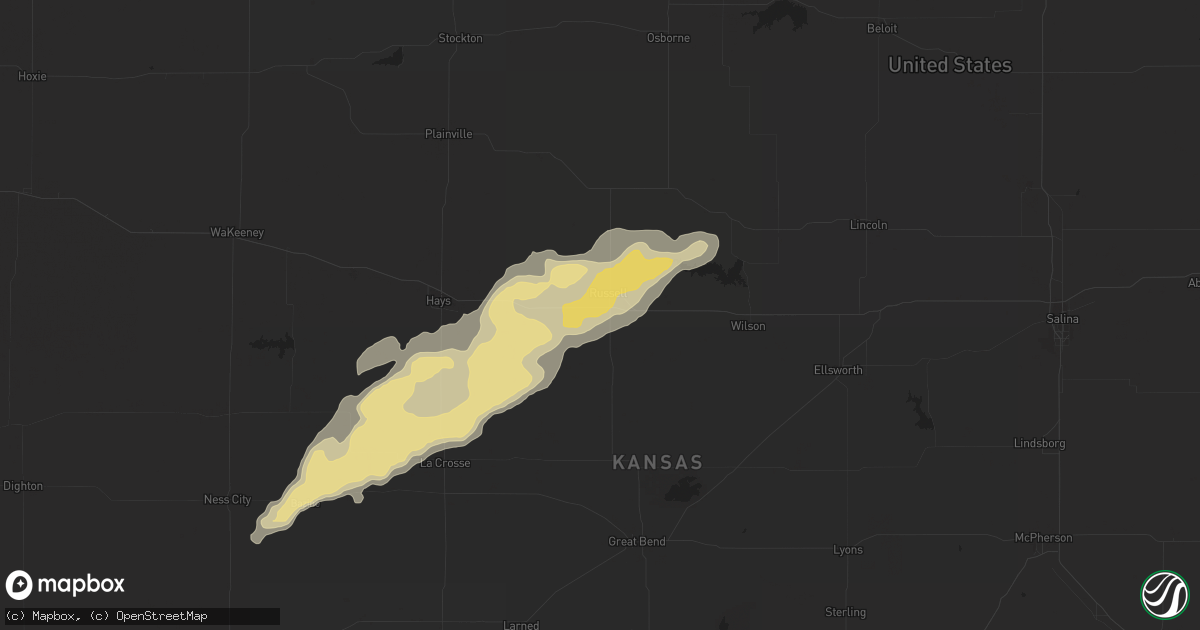 Hail map in Russell, KS on May 25, 2012