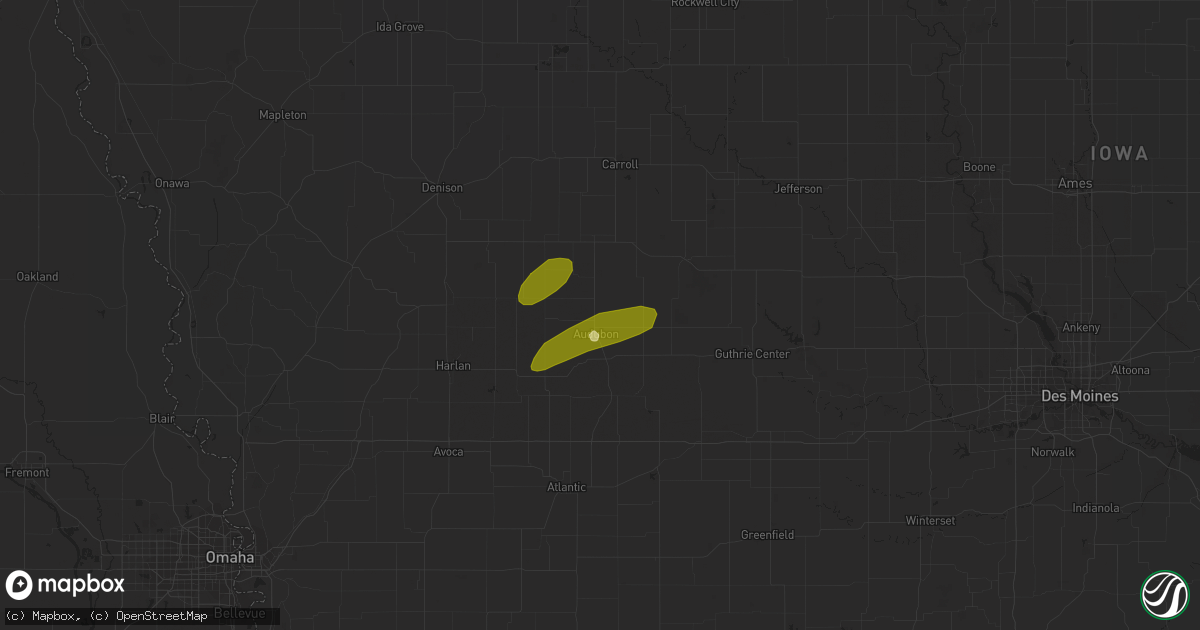 Hail map in Audubon, IA on May 25, 2013