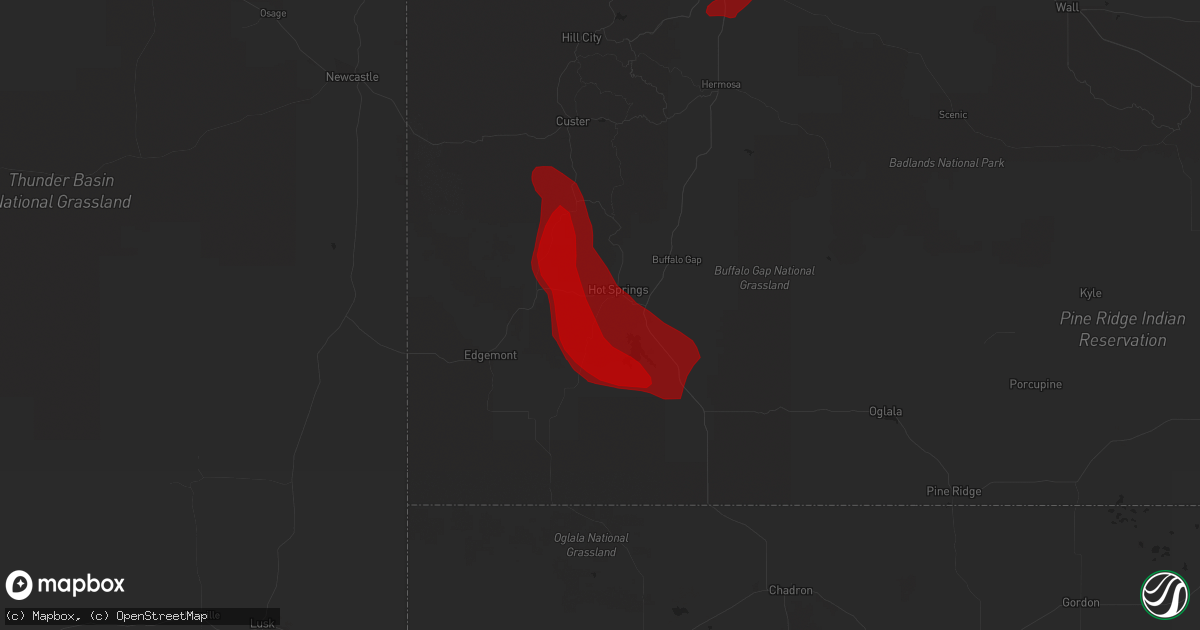 Hail map in Hot Springs, SD on May 25, 2013