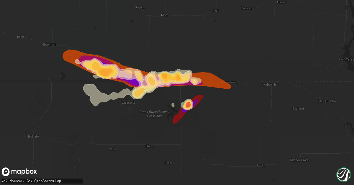 Hail map in Lemmon, SD on May 25, 2013
