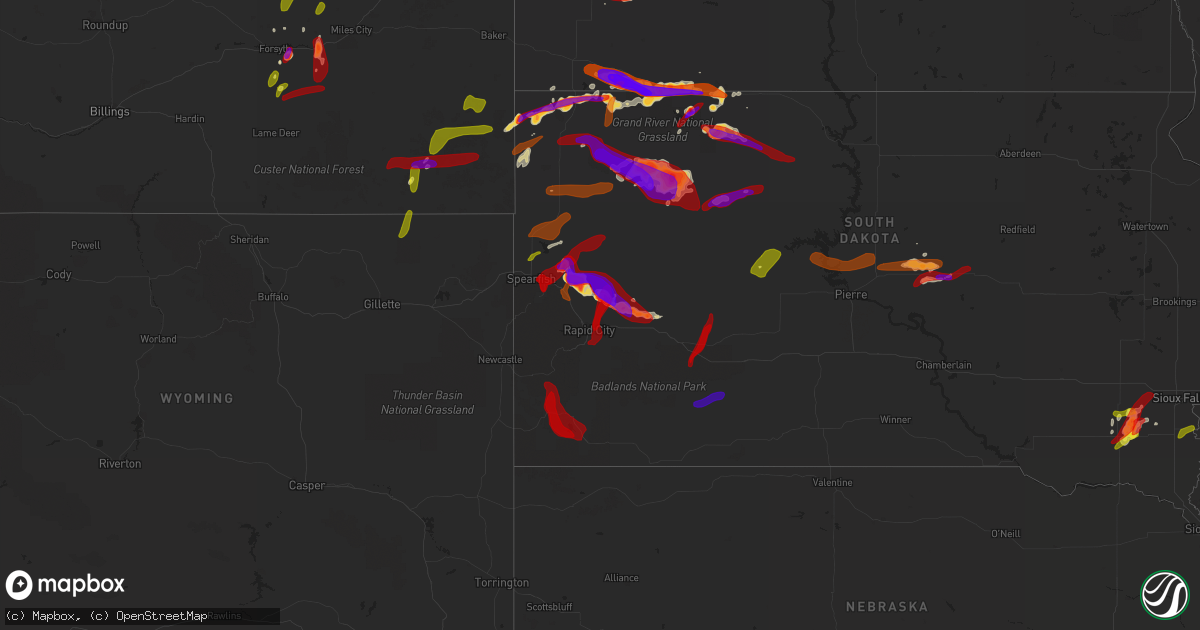 Hail map on May 25, 2013