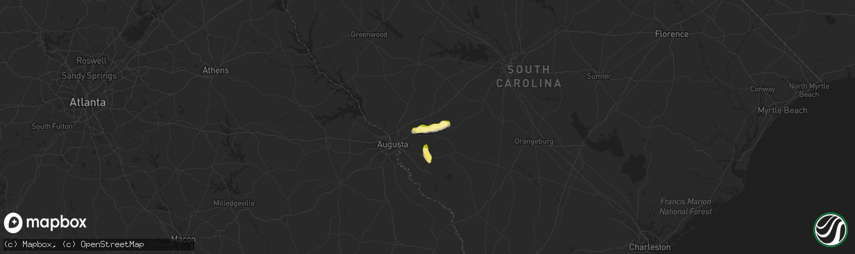 Hail map in Aiken, SC on May 25, 2014