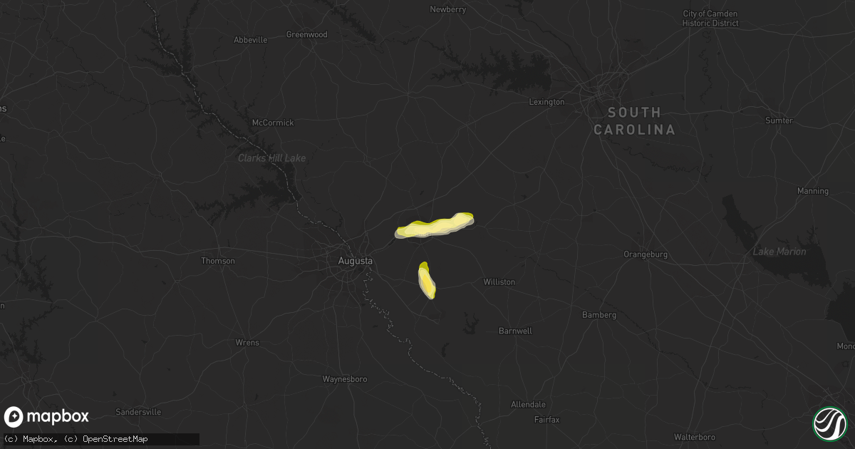 Hail map in Aiken, SC on May 25, 2014