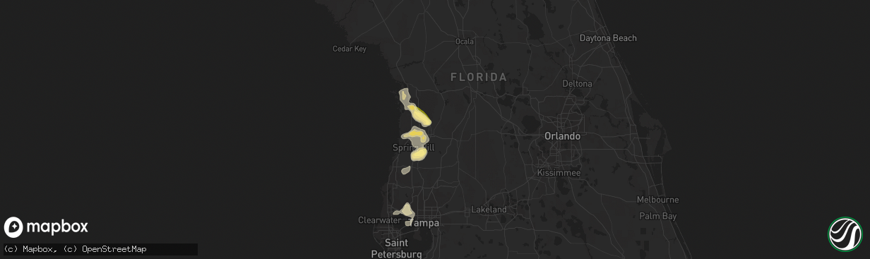 Hail map in Brooksville, FL on May 25, 2014