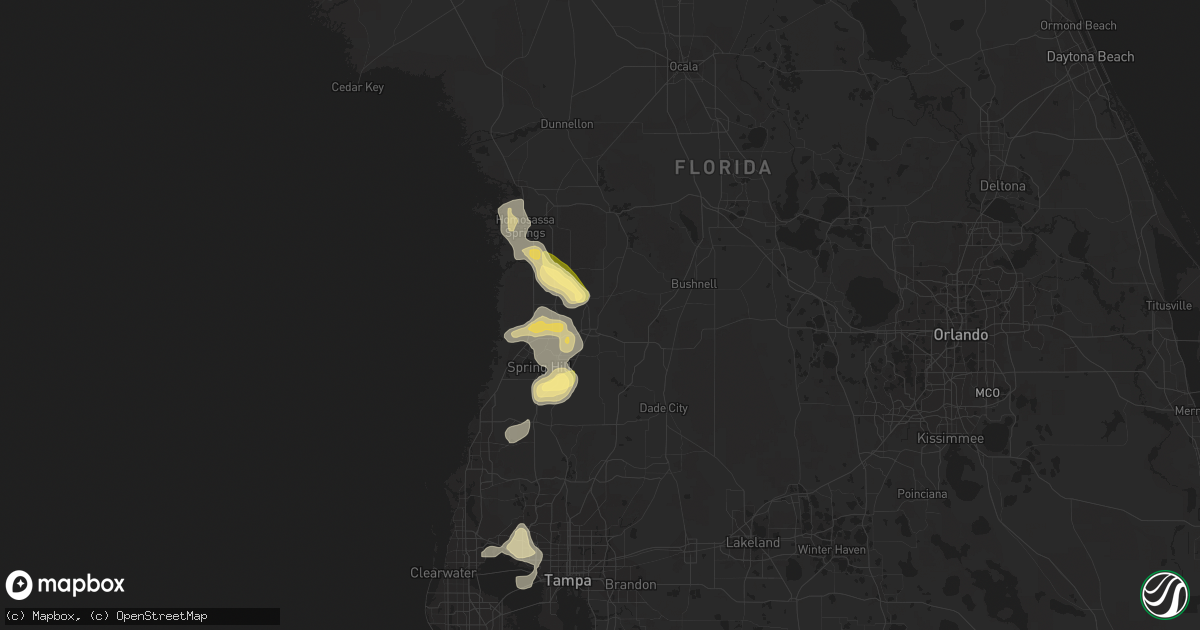 Hail map in Brooksville, FL on May 25, 2014