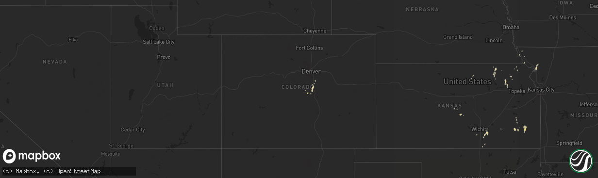 Hail map in Colorado on May 25, 2014