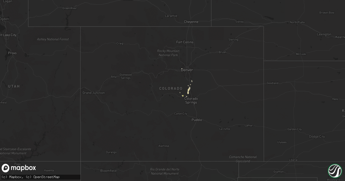 Hail map in Colorado on May 25, 2014
