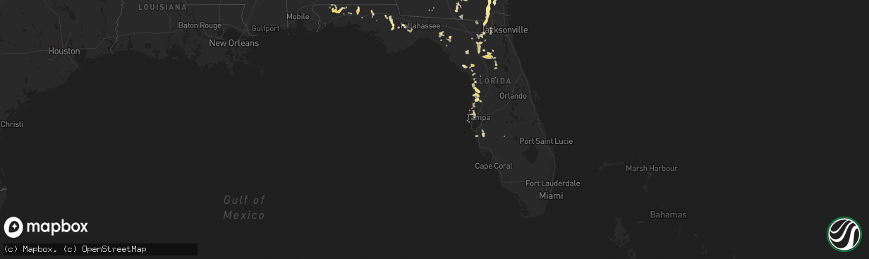 Hail map in Florida on May 25, 2014