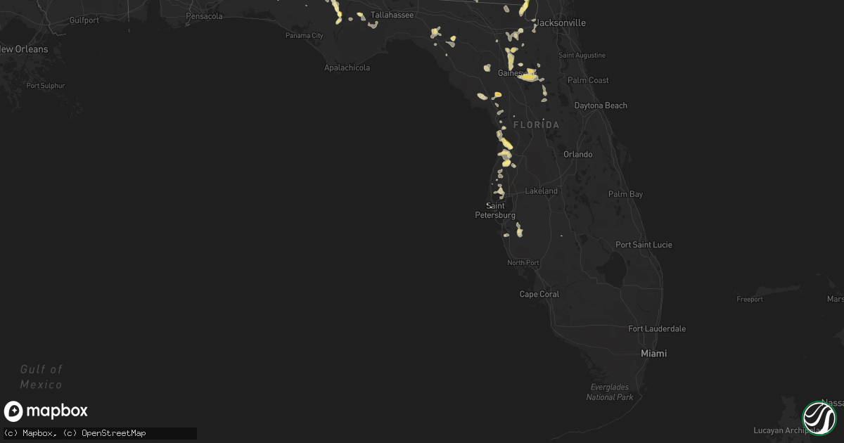 Hail map in Florida on May 25, 2014