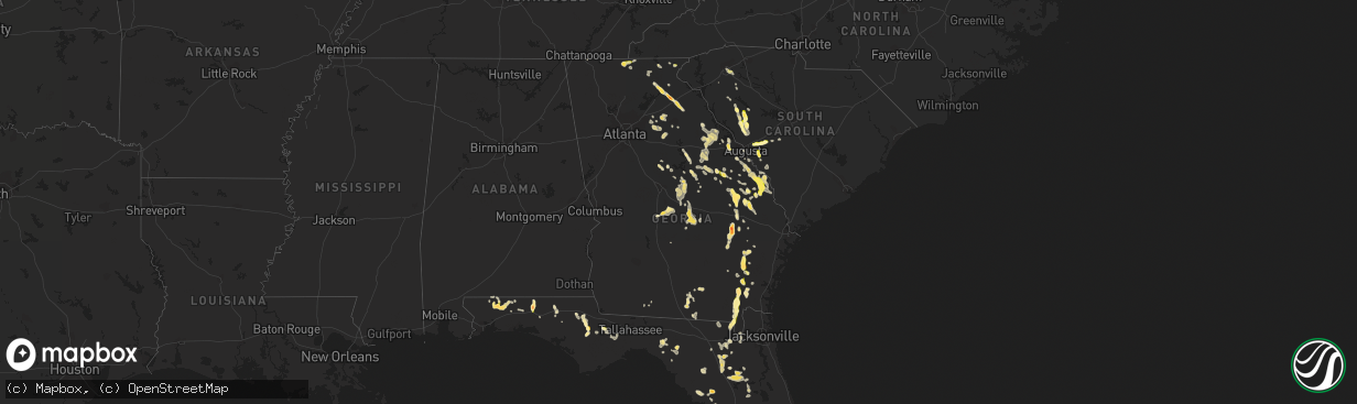 Hail map in Georgia on May 25, 2014