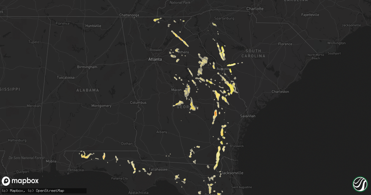 Hail map in Georgia on May 25, 2014