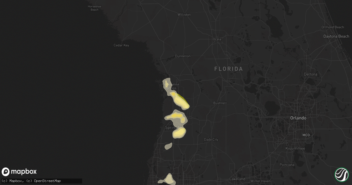 Hail map in Homosassa, FL on May 25, 2014