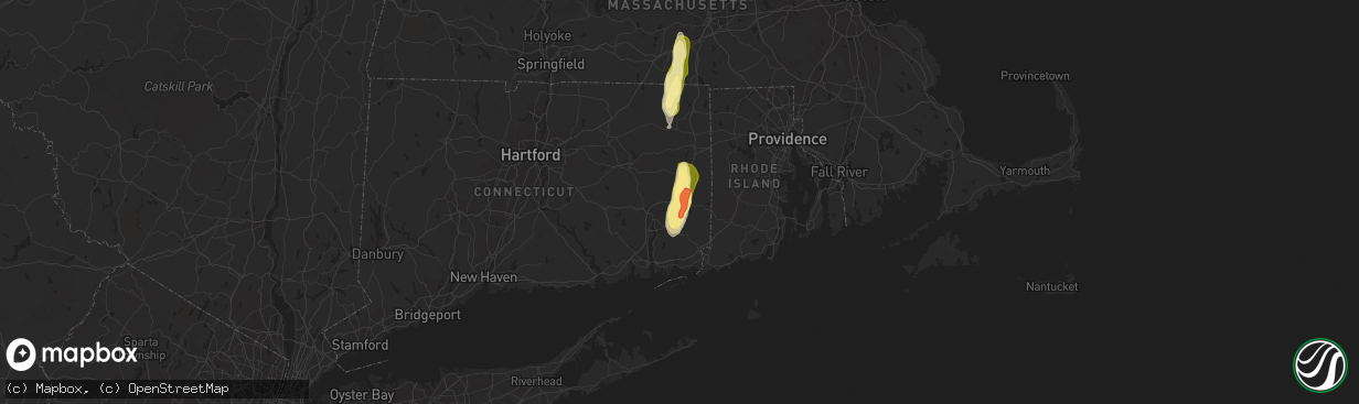 Hail map in Jewett City, CT on May 25, 2014