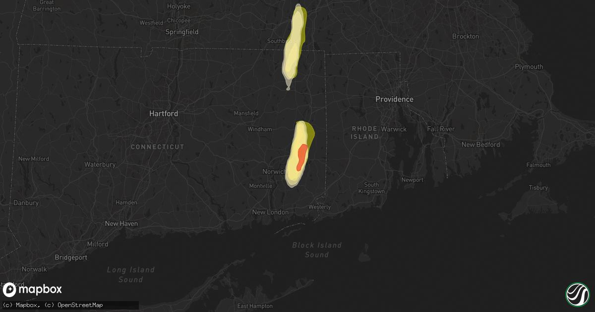 Hail map in Jewett City, CT on May 25, 2014