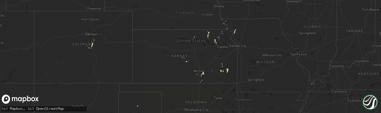 Hail map in Kansas on May 25, 2014