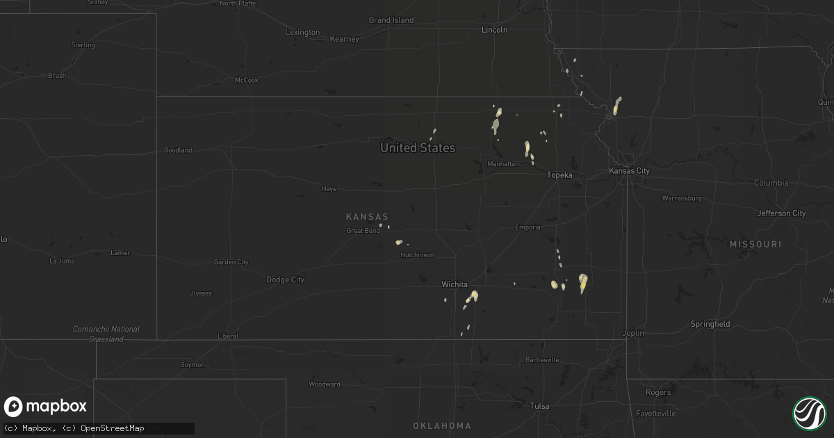 Hail map in Kansas on May 25, 2014
