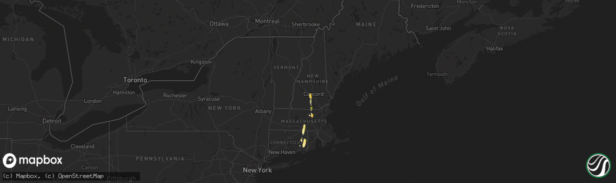 Hail map in New Hampshire on May 25, 2014