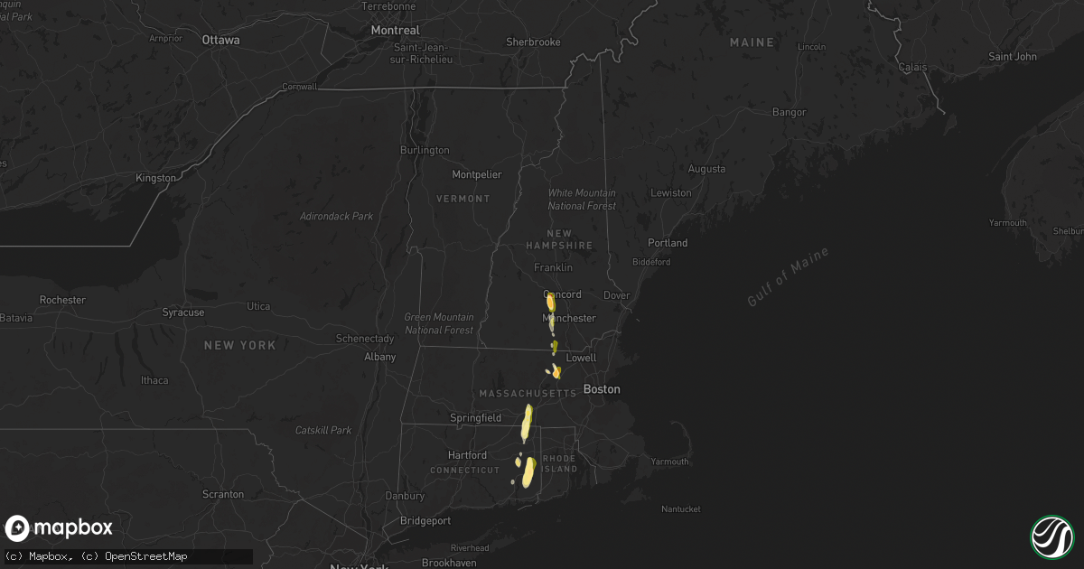 Hail map in New Hampshire on May 25, 2014