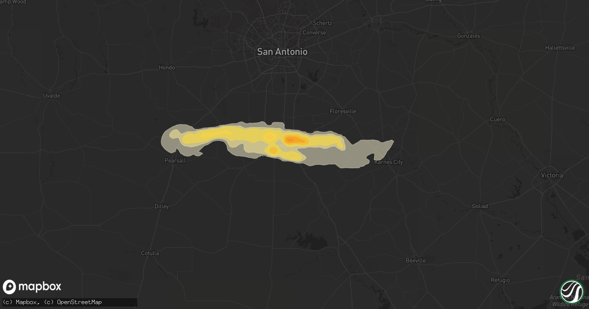 Hail map in Pleasanton, TX on May 25, 2014
