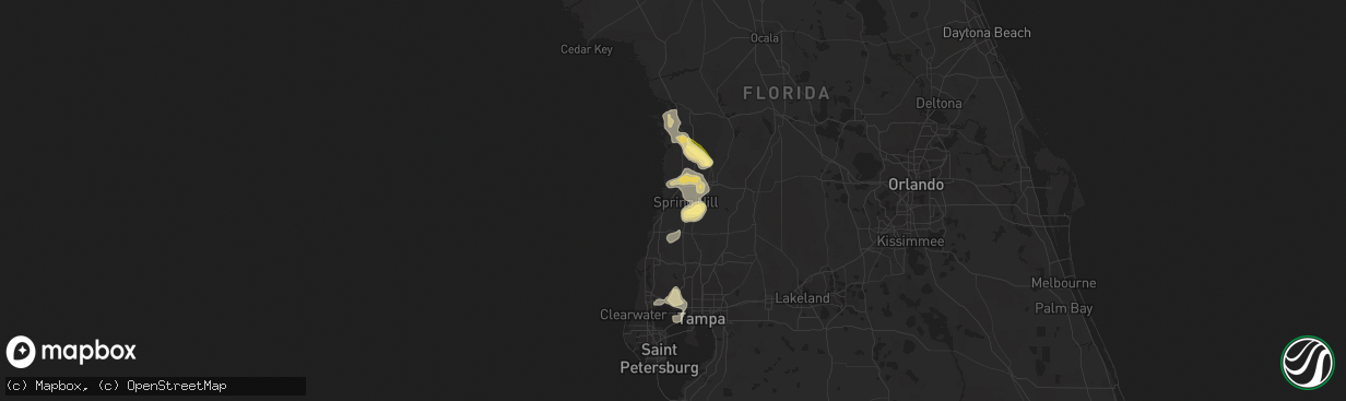 Hail map in Spring Hill, FL on May 25, 2014