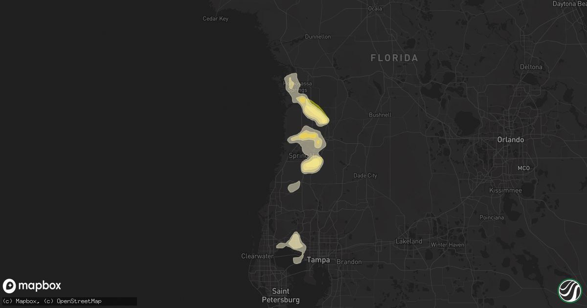 Hail map in Spring Hill, FL on May 25, 2014