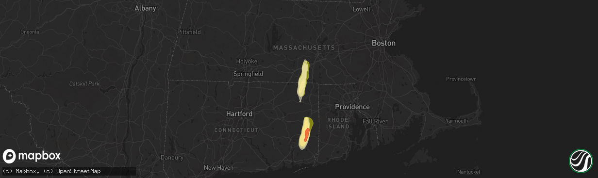 Hail map in Woodstock, CT on May 25, 2014