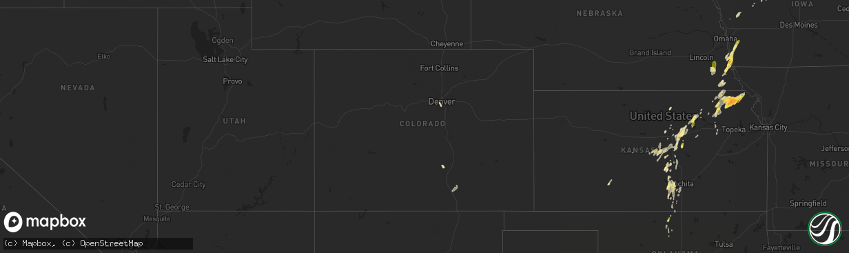 Hail map in Colorado on May 25, 2015