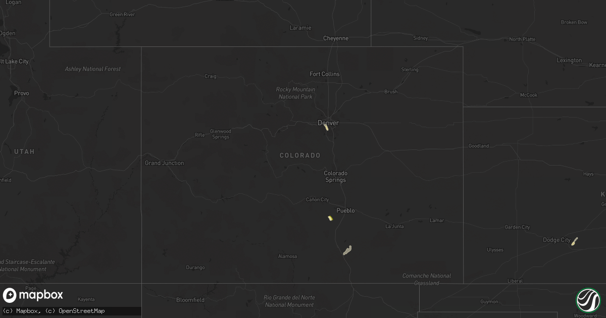 Hail map in Colorado on May 25, 2015