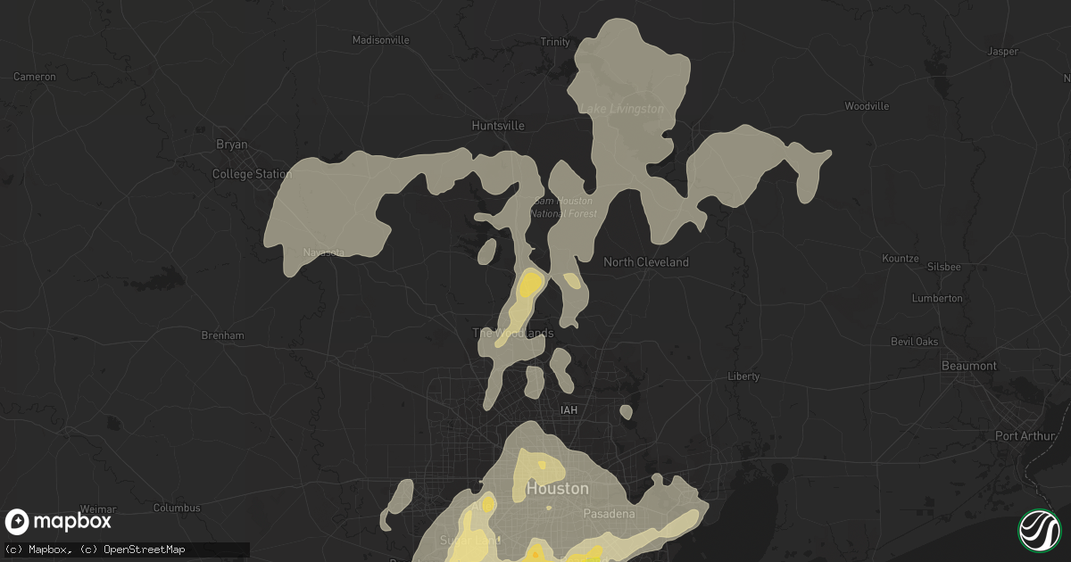 Hail map in Conroe, TX on May 25, 2015