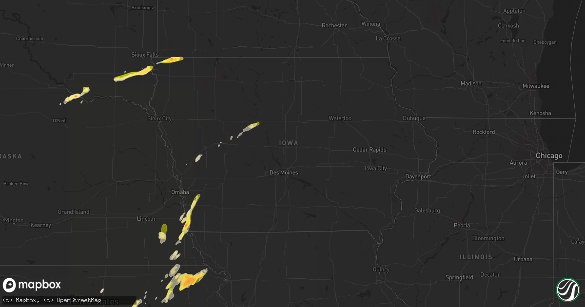 Hail map in Iowa on May 25, 2015