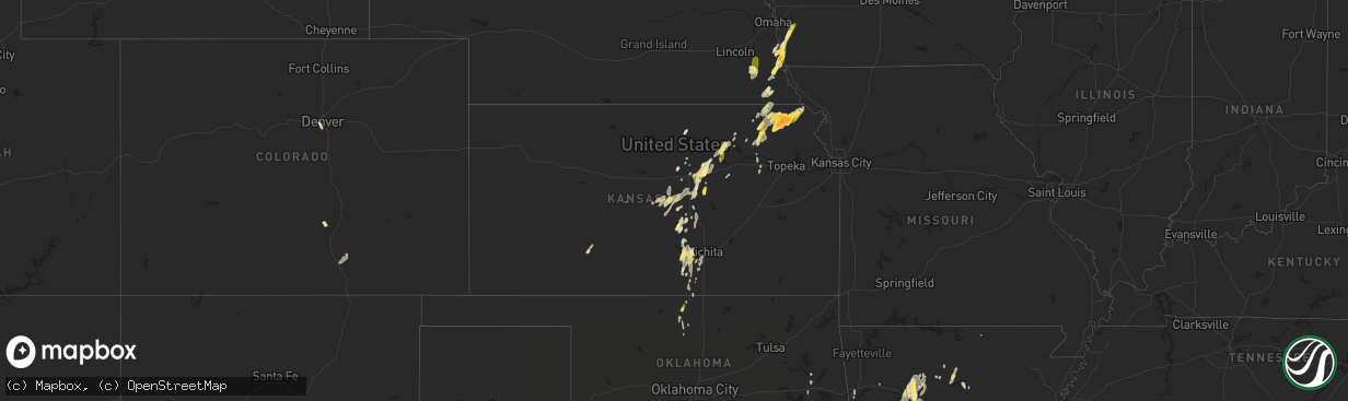 Hail map in Kansas on May 25, 2015