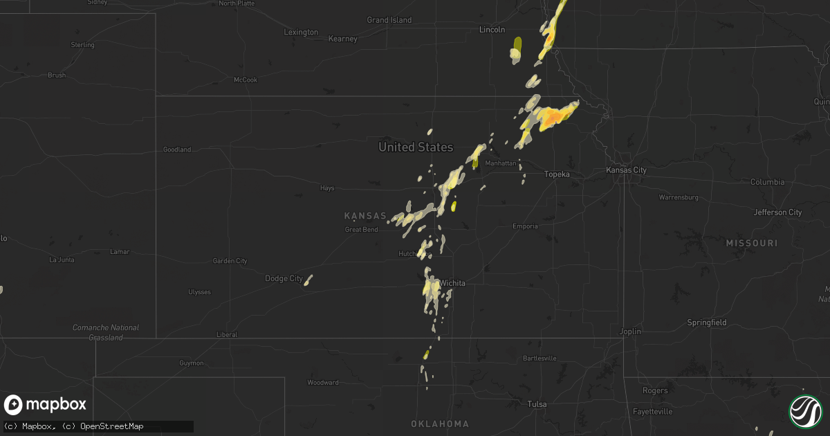 Hail map in Kansas on May 25, 2015