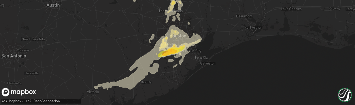 Hail map in Manvel, TX on May 25, 2015