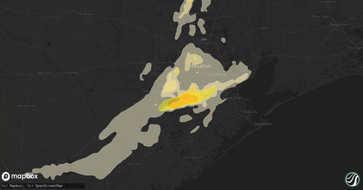Hail map in Missouri City, TX on May 25, 2015