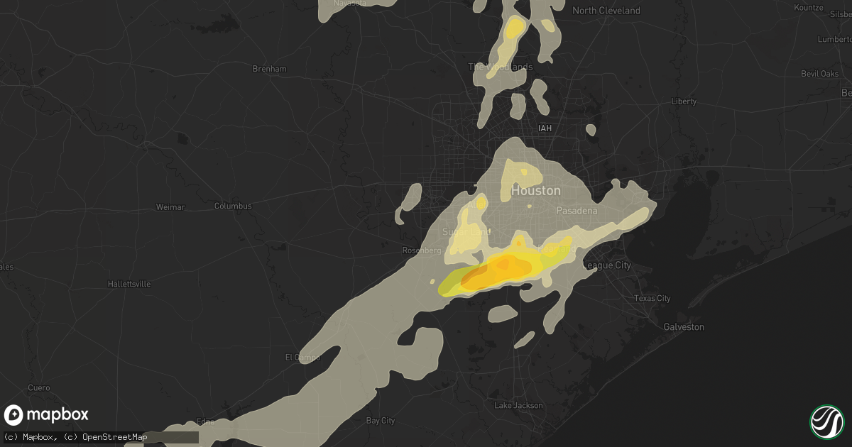 Hail map in Richmond, TX on May 25, 2015