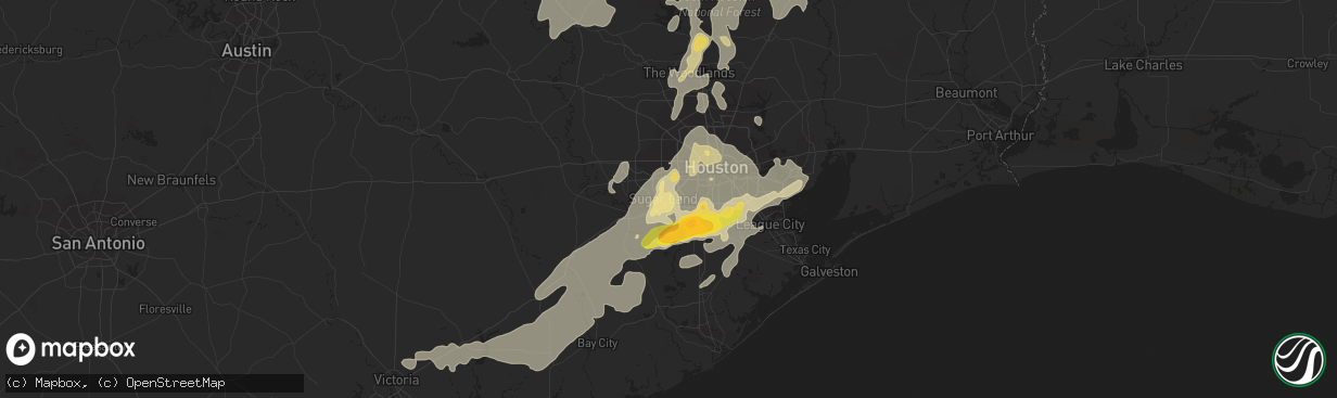 Hail map in Sugar Land, TX on May 25, 2015