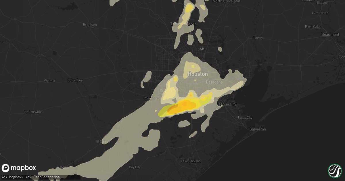 Hail map in Sugar Land, TX on May 25, 2015