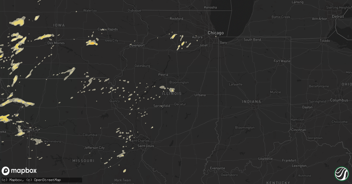 Hail map in Illinois on May 25, 2016