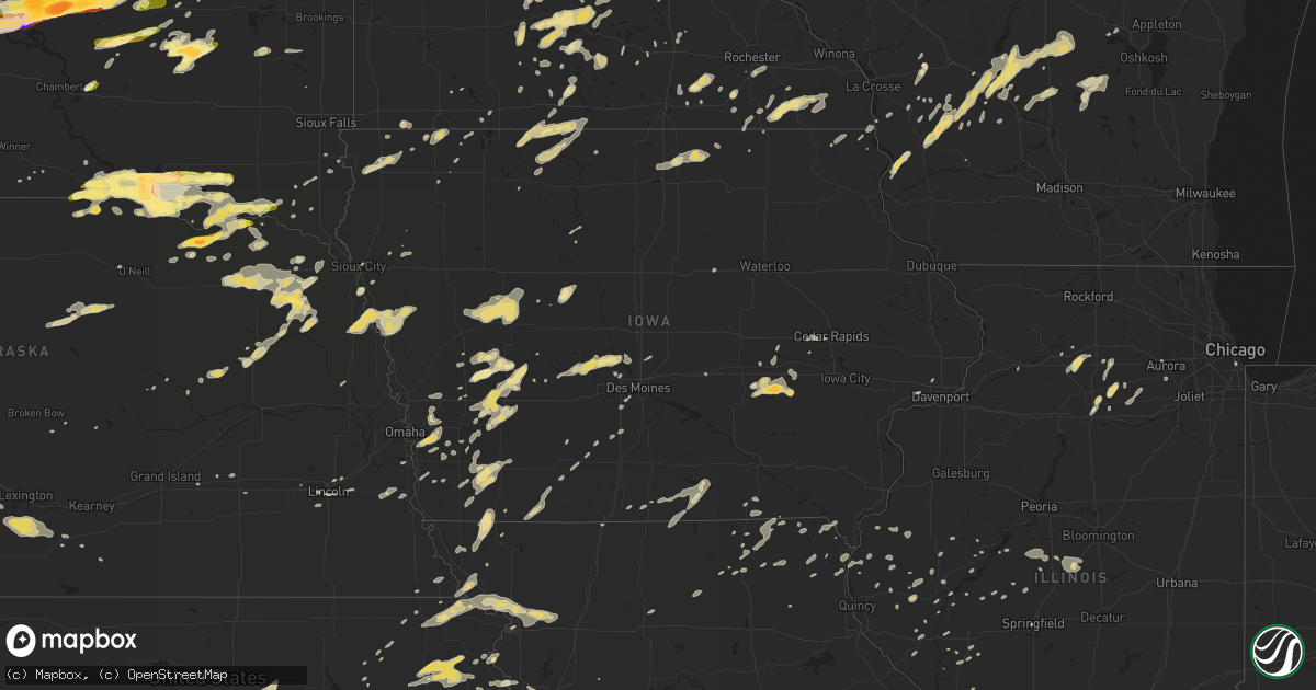 Hail map in Iowa on May 25, 2016